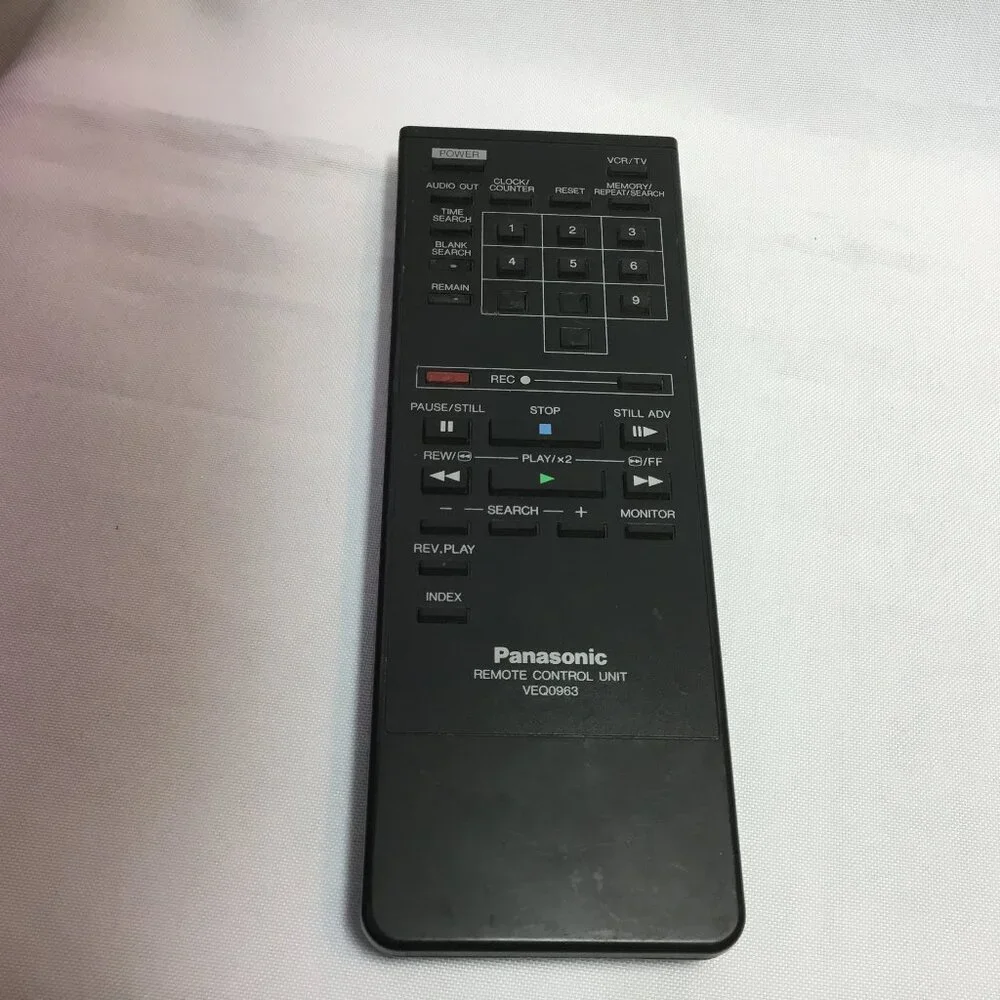 Panasonic VEQ0963 VCR Remote Control AG-1730